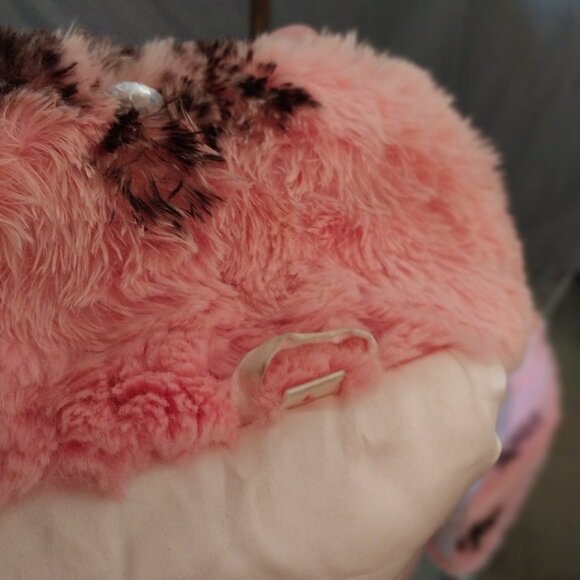 Vintage pink Snowflake Rabbit fur coat dyed - Picture 11 of 16